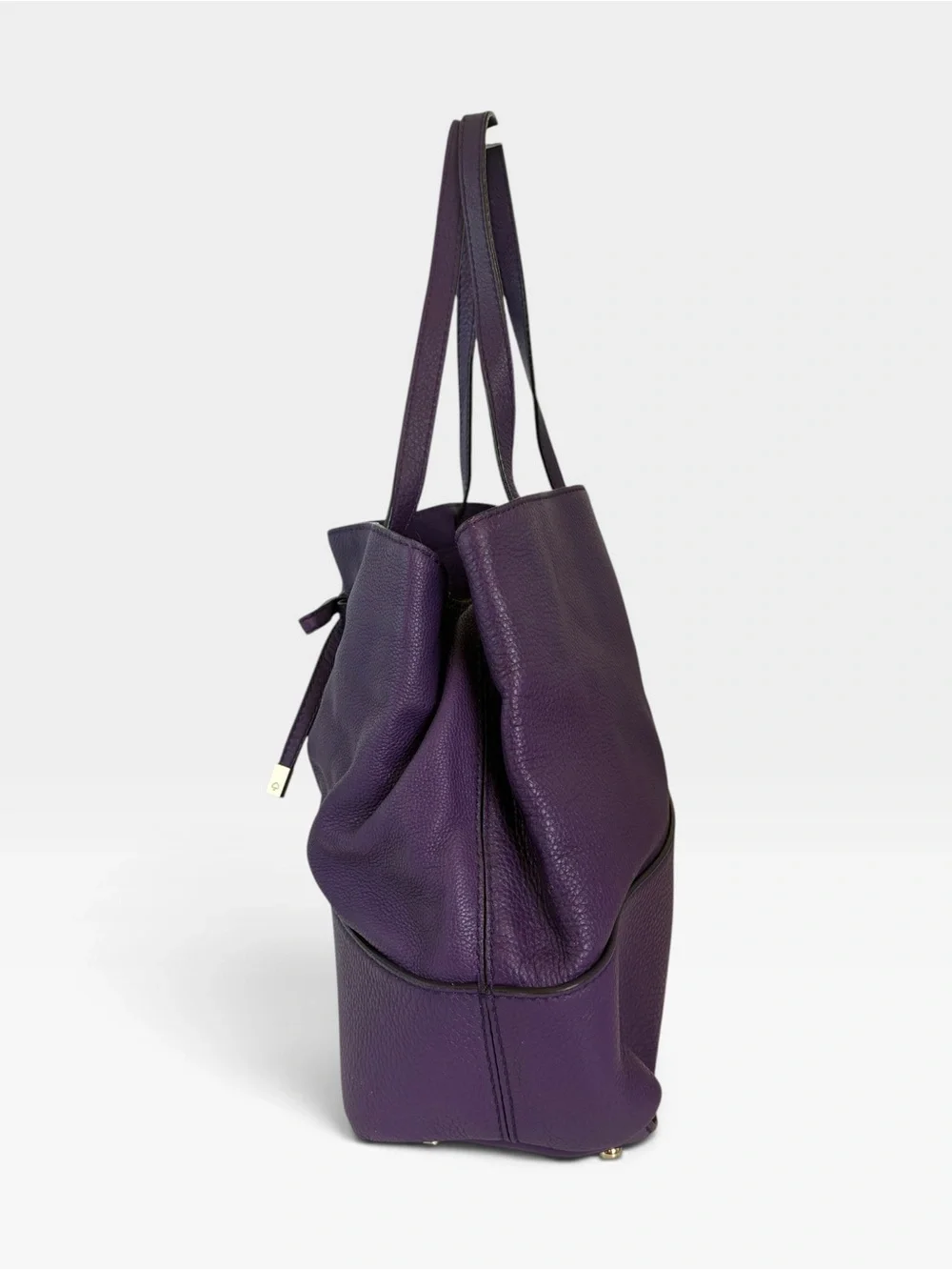 kate spade Purple Pebbled Leather Drawstring Shoulder Tote